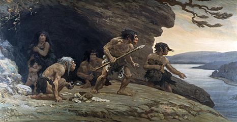 Neanderthal Flintworkers (Knight, 1920)