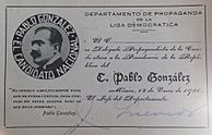 Pablo González Garza Candidate to President of Mexico Front Card