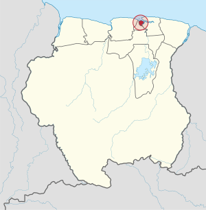 Paramaribo in Suriname (special marker)