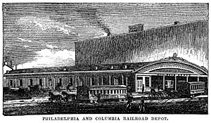 Philadelphia and Columbia Railroad Depot, Philadelphia 1854