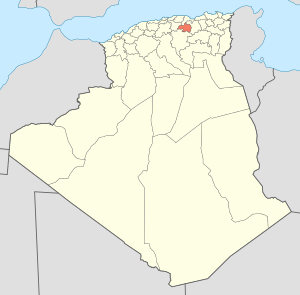Map of Algeria highlighting Bordj Bou Arréridj