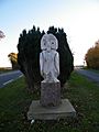 Bernay-en-Ponthieu, Somme, Fr, sculpture d'entrée de village, forêt de Crécy