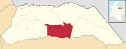 Location of the municipality and town of Puerto Rondón in the Arauca Department of Colombia