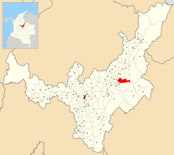 Location of the municipality and town of Gámeza in the Boyacá Department of Colombia