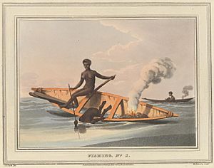 Fishing No. 1, aquatint 1813 by J. H. Clark and Matthew Dubourg