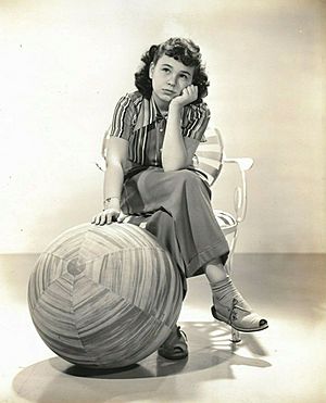 Jane Withers portrait with ball, 1930s (cropped)