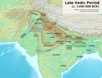 Kuru and other kingdoms in the Late Vedic period.