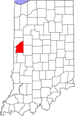 Map of Indiana highlighting Fountain County