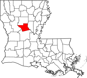 Map of Louisiana highlighting Grant Parish