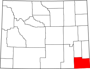 Map of Wyoming highlighting Laramie County
