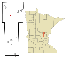 Location of Onamiawithin Mille Lacs County, Minnesota