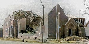 Monticello church damages 1974 Super Outbreak.jpg