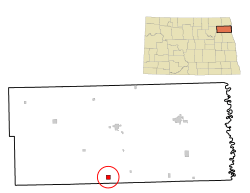 Location of Fordville, North Dakota