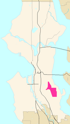 Map of Columbia City's location in Seattle