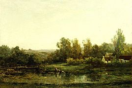 Charles-François Daubigny - Les blanchisseuses (1870s)