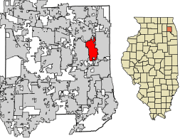 Location of Villa Park in DuPage County, Illinois.