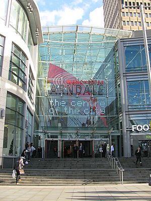Manchester Arndale from Corporation Street in Exchange Square