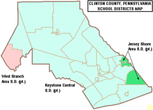 Map of Clinton County Pennsylvania School Districts