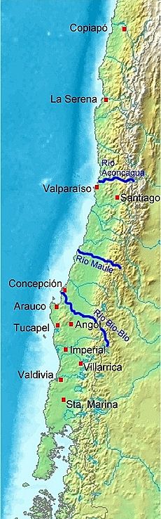 Pedro De Valdivia Siedlungen in Chile 1540 bis 1553