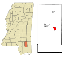 Location of Beaumont, Mississippi