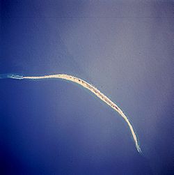 Island from Space Shuttle, April 1994. North is in the lower left corner.