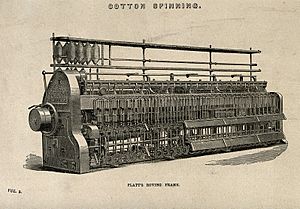 Textiles; a roving machine for cotton manufacture. Engraving Wellcome V0024590