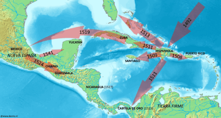 16th century Spanish expansion in the Caribbean