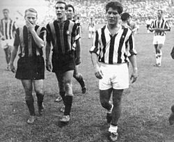 Coppa Italia 1958-59 - Inter Milan v Juventus FC - Nicolè, Bicicli, Angelillo, Firmani, Sívori, Charles