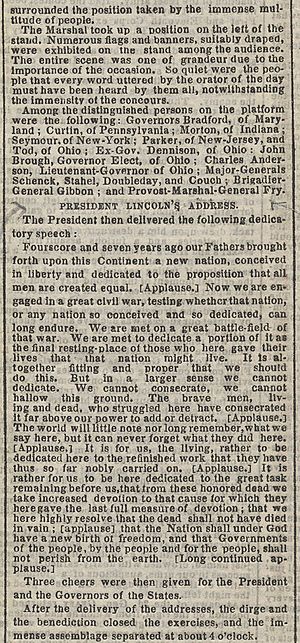Gettysburg Address, New York Times