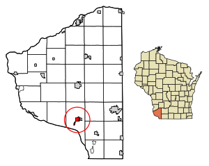 Location of Potosi in Grant County, Wisconsin.