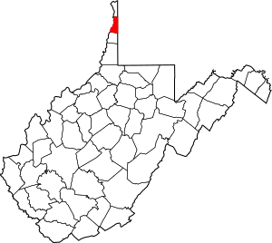 Map of West Virginia highlighting Brooke County