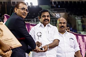Tamil Nadu CM Edappadi K. Palaniswami at the Finals of 68th National Basketball Championship 1