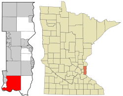 Location of the city of Cottage Grovewithin Washington County, Minnesota