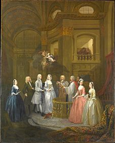 Wedding of Stephen Beckingham and Mary Cox, 1729 by William Hogarth