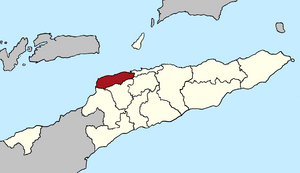 Map of East Timor highlighting Liquiçá Municipality