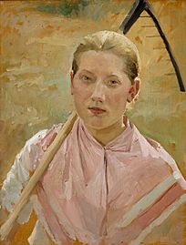 Albert Edelfelt - Girl with a Rake, Study for August - A III 1963 - Finnish National Gallery