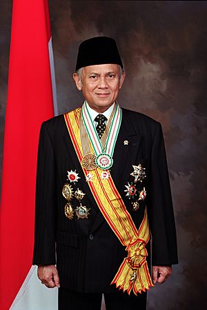 B.J. Habibie with presidential decorations