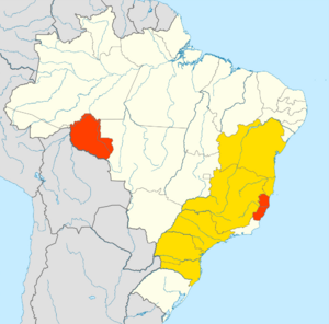 Brazilian coffee growing regions (arabica and robusta)