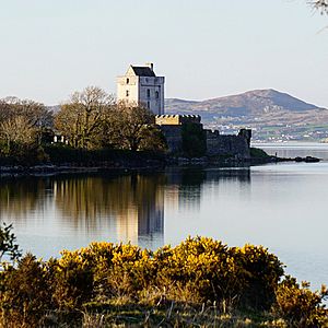 Doe Castle from the front, featuring Towerhouse and Bawn Walls
