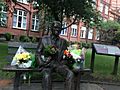 Flowers on Alan Turing's Memorial, as an early part of the flowers for Turing Project.