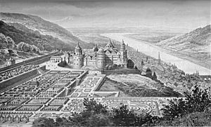 Heidelberg Castle in 1620 (redrawing from 1902)