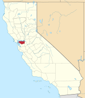 Location of Contra Costa County within the state of California