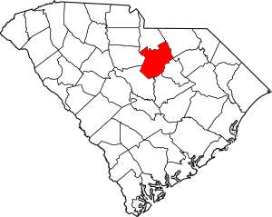 Map of South Carolina highlighting Kershaw County