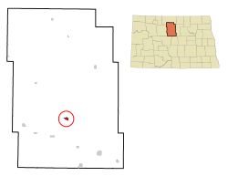 Location of Karlsruhe, North Dakota