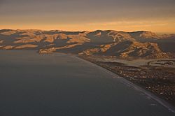 New Brighton and the Port Hills, Christchurch, New Zealand, 12 June 2008