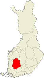 Pirkanmaa on a map of Finland