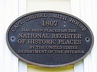 Plaque, Shubel Smith House, Ledyard, CT