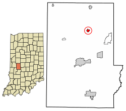 Location of Bainbridge in Putnam County, Indiana.