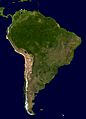South America - Blue Marble orthographic
