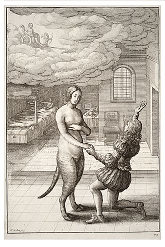 Wenceslas Hollar - The young man and the cat bride